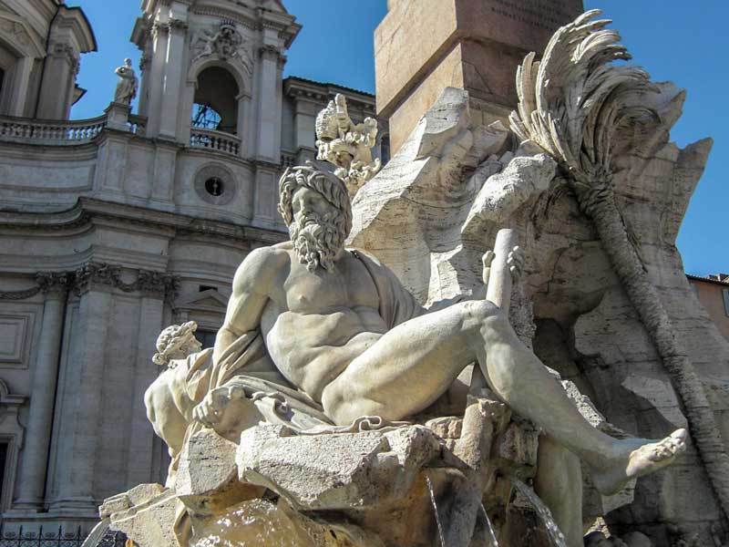 Fontana dei Quattro Fiumi; particolare.